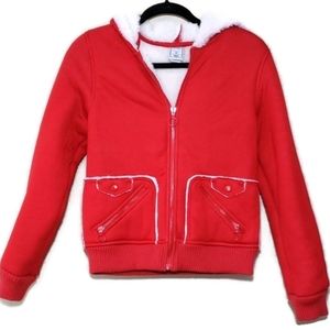 Old Navy Red Zip Up Hooded Jacket